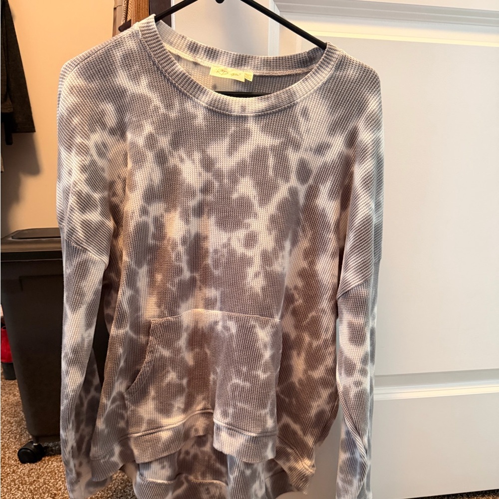 Anthropologie Tomasa Thermal Tie-Dye Pullover Top